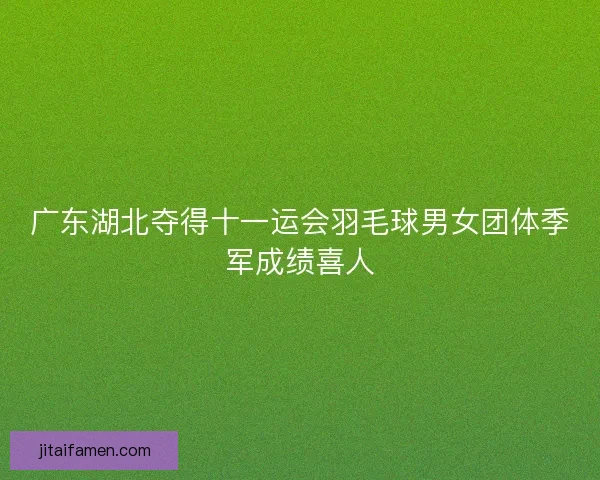 广东湖北夺得十一运会羽毛球男女团体季军成绩喜人